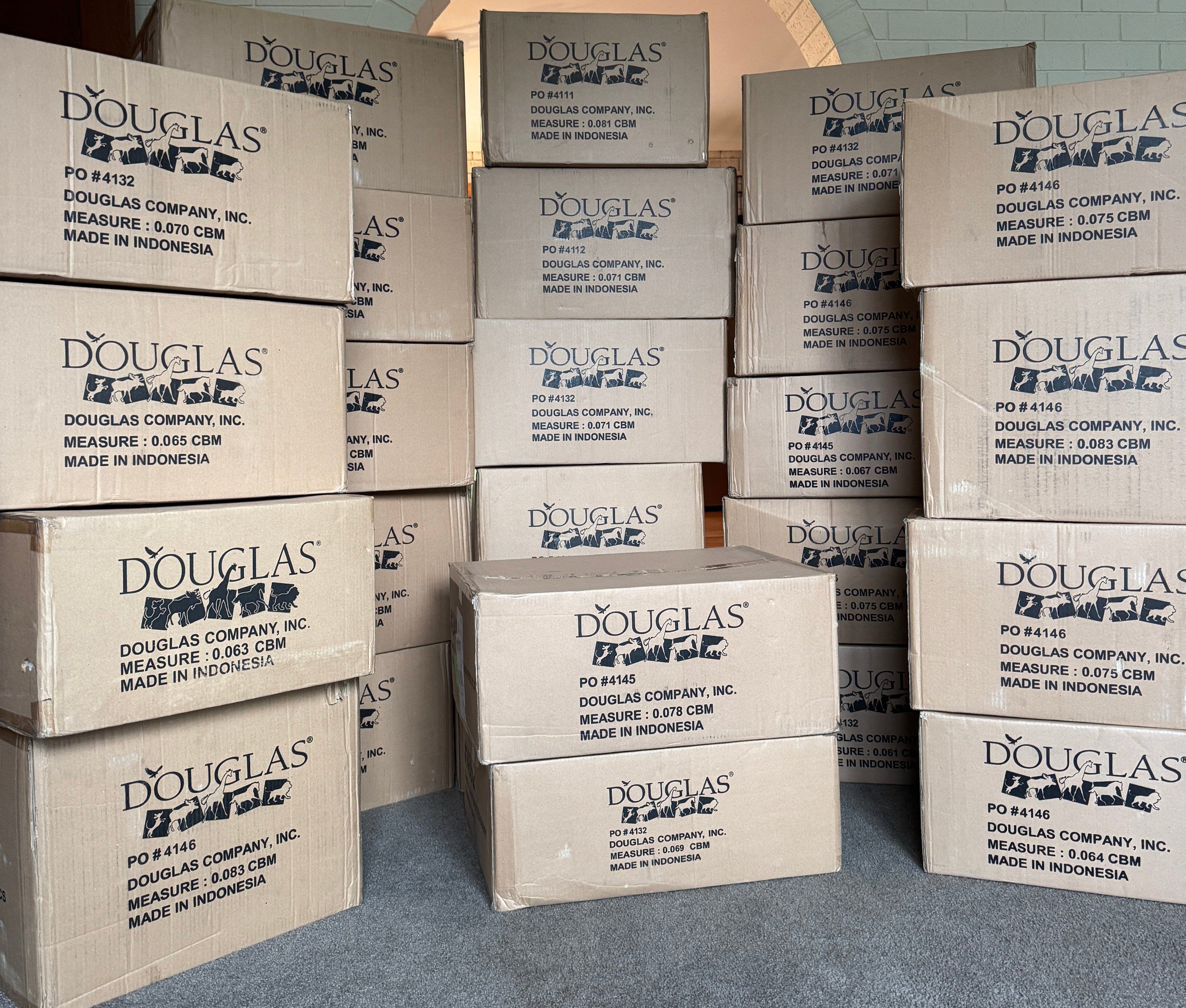 Boxes of Douglas Cuddle Toy stock